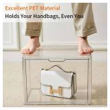 ZEPKeaHM Extra Large 3Pack PET Plastic Handbag Display Case â Stackable Transparent Plastic Display Cases with Magnetic Door, Dustproof Closet Organizer for Purses, Handbags, Cosmetics, Collectib
