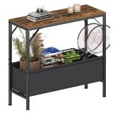 Asgolion Small Console Table with Storage Basket, 31.5