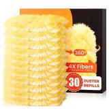 30 Count Heavy Duty Duster Refills for Swiffer, Multisurface 360Â° Larger Size Dusters with 4X Microfibers, Unscented Disposable Dusters for Cleaning Home, Blinds, Fans, Corners (Only Duster) - Reta