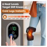 Cordless Knee Massager for Pain Relief, Knee Heating Pad for Knee Arthritis, Heating Pad for Knee Pain, 6 Heatings, 3 Vibrations, 3 Timers, Adjustable Strap for Shoulder, Elbow, Knee - Retail: $30