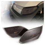 BUNKER INDUST LED Side Marker Lights Fender Flares Light Parking Lamp Compatible for 2018-2025 Jeep Wrangler JL Amber Turn Signal Lights (Smoked Lens) - Retail: $26