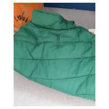 Lelepet Reversible Dog Coat Waterproof Dog Jacket Windproof Puffer Vest for Winter Warm Lightweight Coats for Large Dogs Adjustbale Hook & Loop Pet Apparel with Leash Hole, Pitbull, Green, XL - Retail