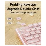 SEUNKWANG V3 Wireless Keyboard and Mouse with Single Backlit, Metal Panel, Bluetooth/2.4G Rechargeable Computer Keyboard and Mouse Combo Silent Lighted Full Size Cute Keyboards-Pink - Retail: $45