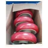5 Inch Industrial Heavy Duty Swivel Caster Wheels with Brake,Set of 4 Safety Locking Casters,Load 2400lbs,Premium Polyurethane Wheels for Table,Trailer,Saw Table,Stage Toolbox,Bed,Corn Board - Retail: