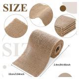 SmoothNovelty 24 Pcs Burlap Chair Sashes for Wedding Natural Jute Bow Ribbon Ties for Rustic Country Wedding Decoration Farmhouse Vintage Party Reception Birthday Anniversary Banquet, 3.9inch x 7.87ft