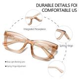 FSRTEP Oprah Style Readers for Women - 3 Pack Stylis Style Reading Glasses with Blue Light Blocking and Spring Hinge HBK +2.25 - Retail: $10