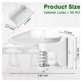 Tuanse 30 Pcs Cabinet Locks Child Safety Latches Invisible Safety Drawer Latches with Screws Self Adhesive Cabinet Drawer Locks for Baby Child Proofing Home Kitchen Furniture Door(White) - Retail: $26