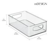mDesign Kitchen Cabinet and Pantry Storage Organizer Bins - Pack of 4, Shallow, Clear - Retail: $35