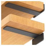Starunder 6 Pack Floating Shelf Brackets, 6 Inch Heavy Duty Industrial Shelf Bracket, Black Metal L Brackets for Shelves Support DIY(1/5 Inch Thicked) - Retail: $20
