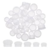 GORGECRAFT 5 Size 50PCS Salt and Pepper Shaker Stoppers Plastic Salt Shaker Plug Stopper 18.5/19.5/21.5/22.5/28mm Replacement Plug Bottle Caps Reusable Clear Round End Cap for Bottles Pipes - Retail: 