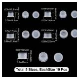 GORGECRAFT 5 Size 50PCS Salt and Pepper Shaker Stoppers Plastic Salt Shaker Plug Stopper 18.5/19.5/21.5/22.5/28mm Replacement Plug Bottle Caps Reusable Clear Round End Cap for Bottles Pipes - Retail: 