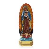 Lependor Our Lady of Guadalupe The Blessed Virgin Mary Resin Statue Sculpture, The Blessed Mother of The Immaculate Comception Home Madonna Figurine - Colored Our Lady - Retail: $17