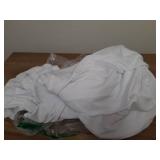 Yoquare White Spandex Table Skirt for Rectangle Tables (4Ft) | 1-Pack Stretch Pleated Tablecloth for 48\" L x 24\" W x 30\" H Rectangular Tables | Suitable for Banquets, Trade Shows, Birthday - Retail