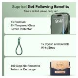 DOMAVER for iPhone 17 Pro Max Case for Women, 1X Screen Protector+1X Wrist Strap, [Compatible with MagSafe] [Full Camera Protection] Cute Wave Matte Phone Case for iPhone 17 Pro Max, Deep Green - Reta