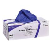 ProCure [200 Count] Disposable Nitrile Gloves Small - Powder Free, Rubber Latex Free, Medical Exam Grade, Non Sterile, Ambidextrous - Soft with Textured Tips - Cool Blue - Retail: $24