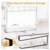 PLASTIC CRACKED SEE PHOTOS SPEDOL Kitchen Cabinet Straw Holder: Acrylic Organizer and Hanging Lid Rack with Adhesive for Door â Cup Tumbler Accessories Storage Set - Retail: $15