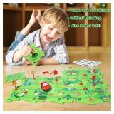 New Plastic Puzzles for Kids Ages 3-5 with A Cute Vehicle, Toddler Puzzles Gift, Critical Thinking Educational Toys, Toys for 3 4 5 6 Year Old Boys Girls, Fun Race Car Track Montessori Toys for Kids -