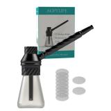 AGFYLIFE Portable Hookah Set for Travel - Premium Handheld Glass Aluminum Mini Hookah Real Metal Accessories, includes Screens,For a Single Smoker, Black - Retail: $17