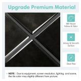 Commomy Thicker Black Peel and Stick Tiles - 10 pcs of 12\" x 12\" - 3D Adhesive Square Peel and Stick Tiles Backsplash for Kitchen, Bathroom, Removable, Waterproof, Vinyl Wall Tile - Retail: $40