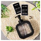 Segbeauty Black Foaming Soap Dispensers, 16.9oz Empty Refillable Foam Hand Soap Dispenser, 500ml Square Plastic Foaming Dish Soap Dispenser Waterproof Press Foam Pump Bottle for Body Soap Home Bath - 