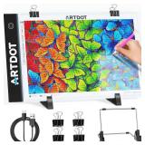 ARTDOT A4 LED Light Pad for Diamond Painting Kits for Adults, USB Powered Adjustable Brightness Diamond Art Light Board with Accessories - Retail: $18