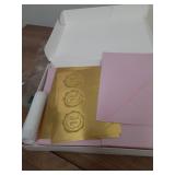 Whaline 50 Pack Winter Bow Thank You Cards Bulk Boxed Christmas Blank Note Cards with Envelope Stickers Pink Bowknot Snowflakes Greeting Card for Wedding Bridal Baby Shower - Retail: $16