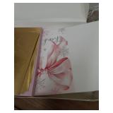 Whaline 50 Pack Winter Bow Thank You Cards Bulk Boxed Christmas Blank Note Cards with Envelope Stickers Pink Bowknot Snowflakes Greeting Card for Wedding Bridal Baby Shower - Retail: $16