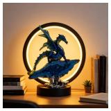 AS IS,HEAD BROKEN SEE PHOTOS Hmusnwol Dragon Lamp Statue Decor-Collectible Light Gifts - Light Up LED Collectible Blue Dragons Statue Dungeons and Dragons Gifts 8\" H for Bedroom Nightstand Bedside Ta