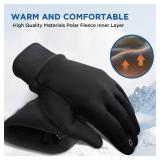 SIMARI Kids Winter Gloves with Touchscreen, Warm Thermal, Water-Resistant, Windproof for Boys Girls Toddler, Gloves for Cold Weather Running Cycling Snow Skiing Hiking Football Rugby Camping, Black - 