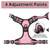 PRE OWNED,AS IS NESTROAD No Pull Dog Harness,Adjustable Oxford Medium Dog Harness with Leash,Reflective No-Choke Pet Vest Harness with Easy Control Soft Handle for Small Medium Large Dogs(M,Pink) - Re