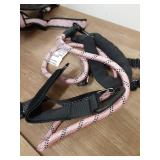 PRE OWNED,AS IS NESTROAD No Pull Dog Harness,Adjustable Oxford Medium Dog Harness with Leash,Reflective No-Choke Pet Vest Harness with Easy Control Soft Handle for Small Medium Large Dogs(M,Pink) - Re