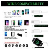 TOP-UP 4 in 1 Watch & Phone Charger Cable â Travel Essentials Multi Charging Cable for Apple Watch, iPhone, USB-C & Micro, Multi Device Charger Cord, 4FT - Retail: $17