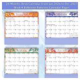 ZEEYUAN Desk Calendar 2026-2027 Small Monthly Desktop Standing Up Flip Calendar From Jan. 2026 to Dec.2027, 24-month Cute Office Desk Calendars with Planner for School Home Table, 10x8.3inch/ Purple -