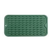 MicoYang Silicone Dish Drying Mat for Multiple Usage,Easy clean,Eco-friendly,Heat-resistant Silicone Mat for Kitchen Counter or Sink,Refrigerator or Drawer Liner Green S 12 inches x 6 inches - Retail: