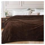 Exclusivo Mezcla Fleece King Size Bed Blanket, Ultra Soft, Lightweight and Fuzzy Coffee Blanket for Women, Home Decor, 90x104 Inches - Retail: $537