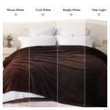 Exclusivo Mezcla Fleece King Size Bed Blanket, Ultra Soft, Lightweight and Fuzzy Coffee Blanket for Women, Home Decor, 90x104 Inches - Retail: $537