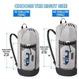 BALEINE 120L Laundry Bag Backpack, 900D Oxford Fabric Large Travel Laundry Bags with Shoulder Straps and 2 Mesh Pockets for College Dorm, Apartment, Laundromat (Gray, 120L) - Retail: $12