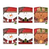 APXPF Christmas Chair Covers Set of 6 Christmas Chair Back Covers for Dining Room Cute Santa Chair Cover Party Chair Covers Christmas Decorations Red - Retail: $16