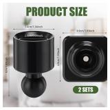 Angled Shower Rod Mount for Sloped Walls - 25mm Shower Bracket & Swivel Joints with Wall Plugs & Screws, Secure Drilling Fix (2, Black) - Retail: $13