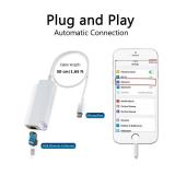 Lightning to Ethernet Adapter Supports All iOS, PoE to Lightning Adapter with 10W Charging for iPad/iPhone/iPod, Power & Data 2-in-1 RJ45 Port, 10/100Mbps Plug & Play, PTAP-AF - Retail: $20