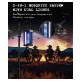 Minimoon Bug Zapper Outdoor with Dual LED Lights, 15W Mosquito Zapper 4200V Electric Fly Trap, Western Theme, IPX4 Waterproof, 5.9 Ft Cord, Fly Zapper for Backyard, Patio, Indoor - Retail: $34