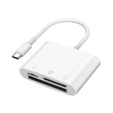 SD Card Reader USB C for iPhone 15/Android Phone/iPad/Mac/Laptop, Three Card Slot Micro SD Card Reader Supports SD Micro SD CF Card, Digital Camera Viewer Memory Card Reader Plug and Play - Retail: $2