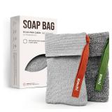 ZOMCHI 2 Pieces Different Roughness Soap Pouch and Soap Saver Pocket for Use in Shower, Body Scrubber Shower Sponge, Premium Exfoliating Soap Bag - Retail: $12