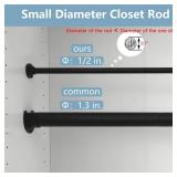 TYRON Mini Thin Closet Rod for Hanging Clothes, 1/2\" Diameter,12 to 18 In. Adjustable Closet Rod, Metal Closet Bar Hanging Rod for Baby Kids Closet, Small Space (White,1 Pcs) - Retail: $12