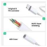 [Apple MFi Certified] Lightning to 3.5 mm Headphone Jack Adapter, 2 Pack iPhone 3.5mm Aux Adapter Converter Dongle Audio Cable for iPhone 14 13 12 11 Pro Max XS XR X 8, Support Music Control & All iOS