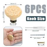 Biaungdo 6 Pcs Light Yellow Ceramic Kitchen Knobs, Retro & Vintage Round Drawer Knobs and Pulls for Cabinet, Drawer, Cupboard - Retail: $7