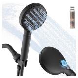 ANNWA Filtered Shower Head with Handheld, 8 Spray Mode High Pressure Showerhead with Filters, Detachable shower head, Water Softener Filters for Hard Water, Remove Chlorine(N8HS702MB-NA) - Retail: $28