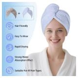 AGKXHDEC Microfiber Hair Drying Towel Wrap for Women, Hair Turbans Towel for Wet Hair,turbie Twist Hair Towels(The Color of The Picture is for Reference only) (Light Blue,Light Green,Gray) - Retail: $