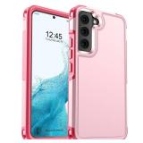 zapica Designed for Samsung Galaxy S22 Case, [Military Drop Protection] [Dual Layer Structure Design] Heavy Duty Shockproof Non-Slip Phone Cover for Galaxy S22, Light Pink - Retail: $13