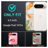 YKHJKLEC for Google Pixel 10 Pro Case, Military Grade 3 in 1 Heavy Duty Shockproof/Drop Proof/Dust Proof Case with 2Pcs Tempered Glass Screen Protector & Camera Lens Protector (Purple/Pink) - Retail: 